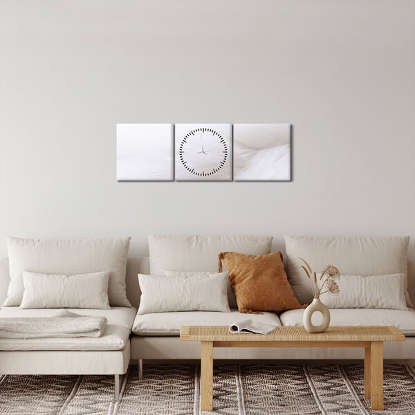 Obraz - Szczegół piórka (z zegarem) (90x30 cm)