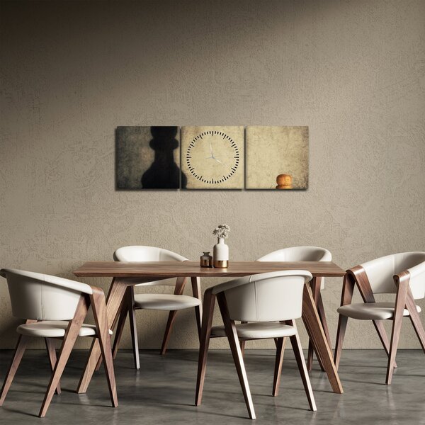 Obraz - Szachy 2 (z zegarem) (90x30 cm)