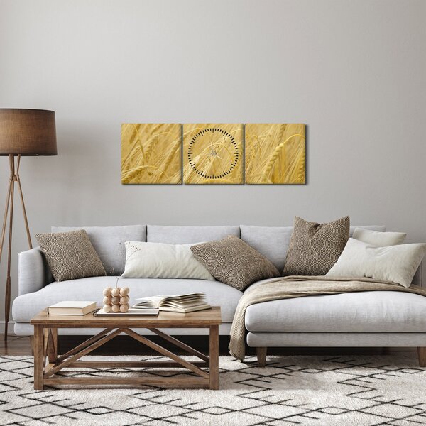Obraz - Jęczmień (z zegarem) (90x30 cm)