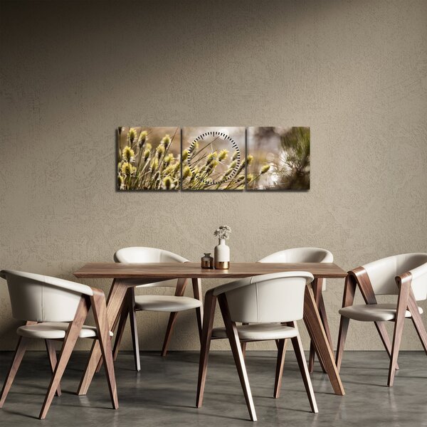 Obraz - Zieleń (z zegarem) (90x30 cm)