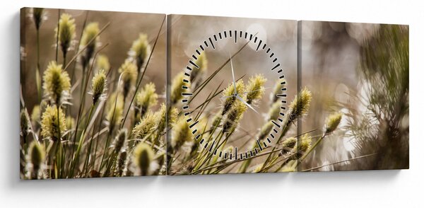 Obraz - Zieleń (z zegarem) (90x30 cm)
