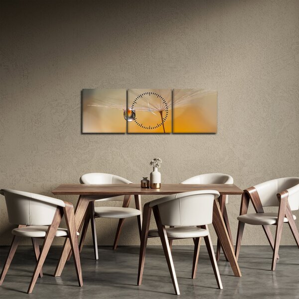 Obraz - Makro kwiat (z zegarem) (90x30 cm)