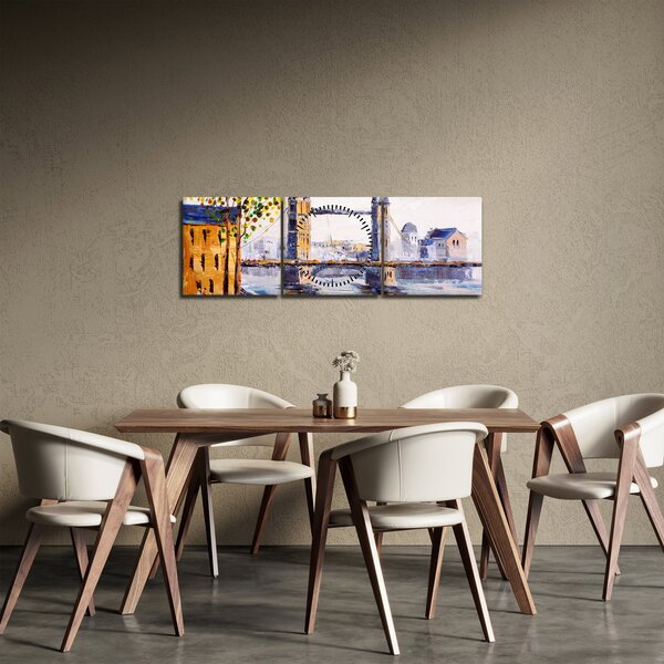 Obraz - Obraz miasta (z zegarem) (90x30 cm)