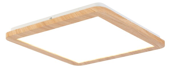 Zewnetrzna Plafondlamp hout 30 cm vierkant incl. LED 3-staps dimbaar IP44 - Linda Oswietlenie zewnetrzne