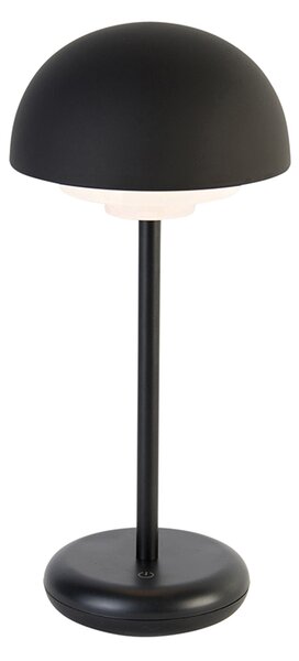 Czarna lampa stołowa z akumulatorem LED i 3-stopniowym dotykowym ściemniaczem – Maureen Oswietlenie wewnetrzne