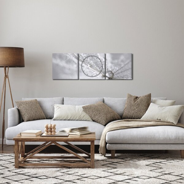 Obraz - Kropla wody (z zegarem) (90x30 cm)