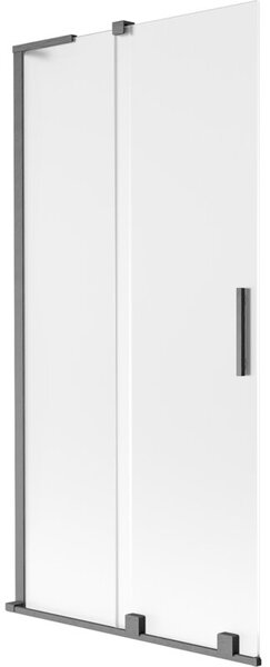 Mexen Velar L parawan nawannowy 2-skrzydłowy rozsuwany 95 x 150 cm, szron, gun gray szczotkowany - 896-095-003-31-66