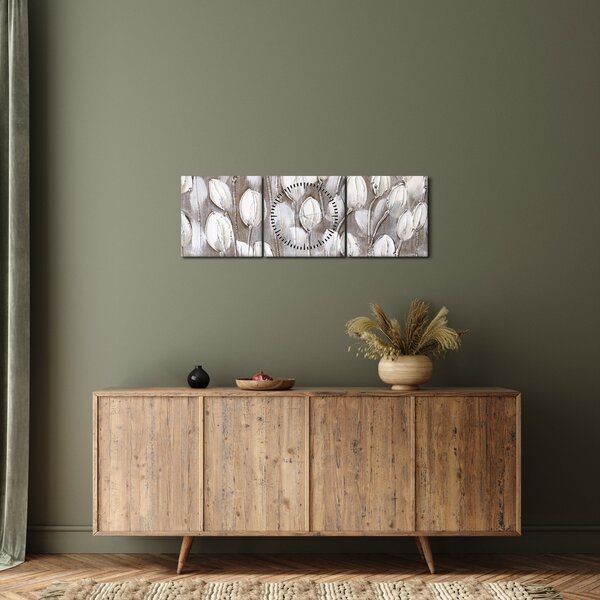 Obraz - Ułożone tulipany (z zegarem) (90x30 cm)