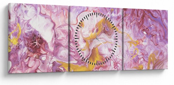 Obraz - Różwa abstrakcja (z zegarem) (90x30 cm)