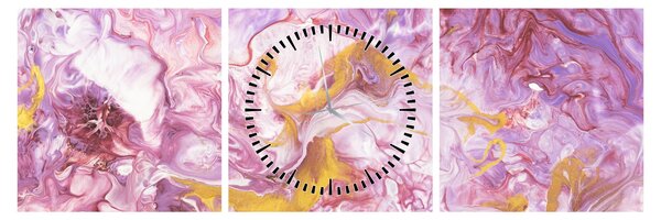 Obraz - Różwa abstrakcja (z zegarem) (90x30 cm)