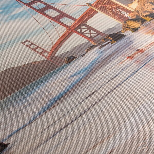 Obraz - Golden Gate Bridge (z zegarem) (90x30 cm)