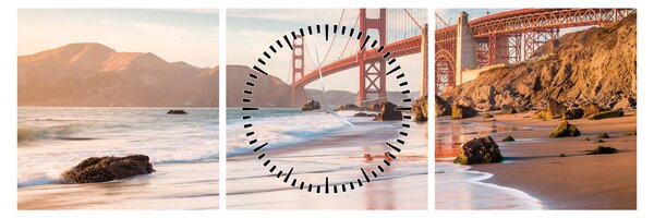Obraz - Golden Gate Bridge (z zegarem) (90x30 cm)