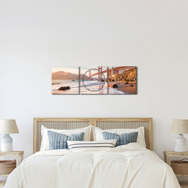 Obraz - Golden Gate Bridge (z zegarem) (90x30 cm)