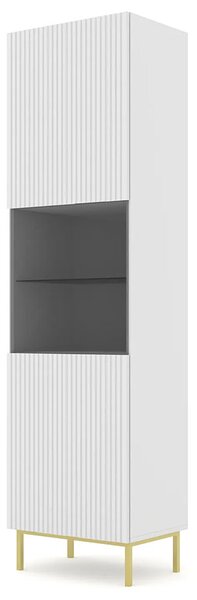 Biała witryna z lamelami glamour T7-S99
