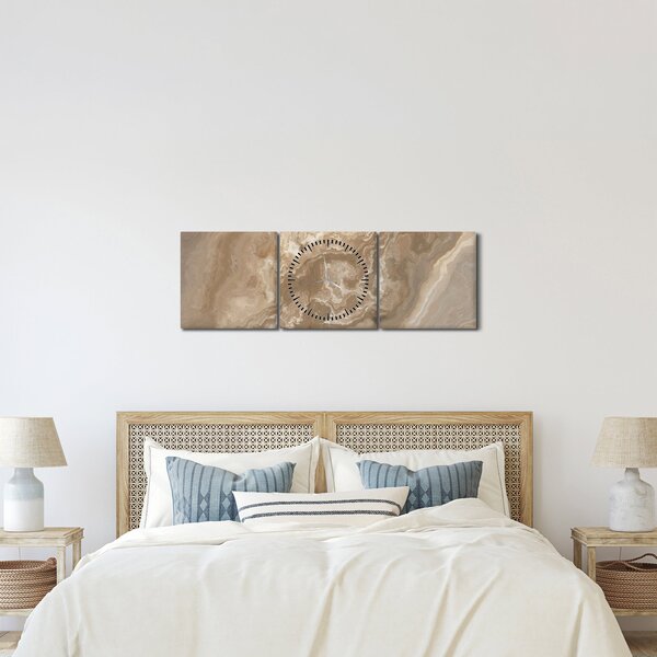 Obraz - Marmur (z zegarem) (90x30 cm)