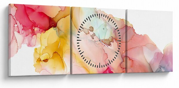 Obraz - Atramentowa abstrakcja (z zegarem) (90x30 cm)