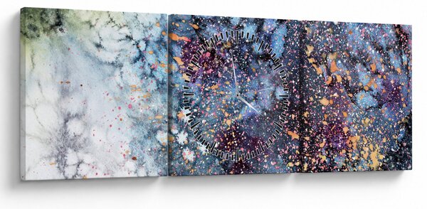 Obraz - Abstrakcja (z zegarem) (90x30 cm)