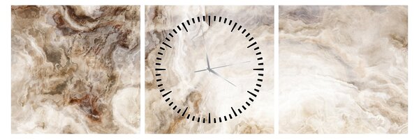Obraz - Marmur (z zegarem) (90x30 cm)