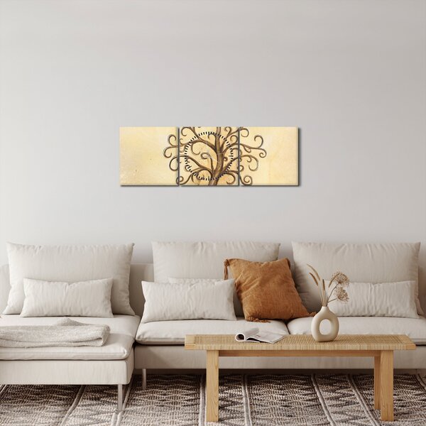 Obraz - Drzewo życia (z zegarem) (90x30 cm)