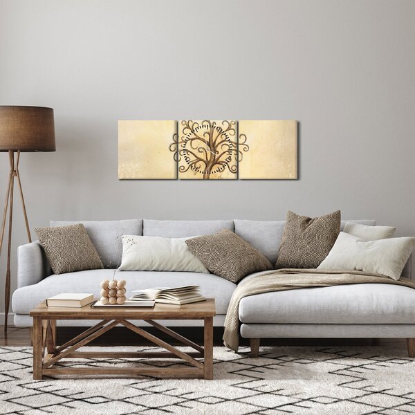 Obraz - Drzewo życia (z zegarem) (90x30 cm)