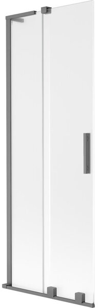Mexen Velar L parawan nawannowy 2-skrzydłowy rozsuwany 70 x 150 cm, szron, gun metal - 896-070-003-31-95