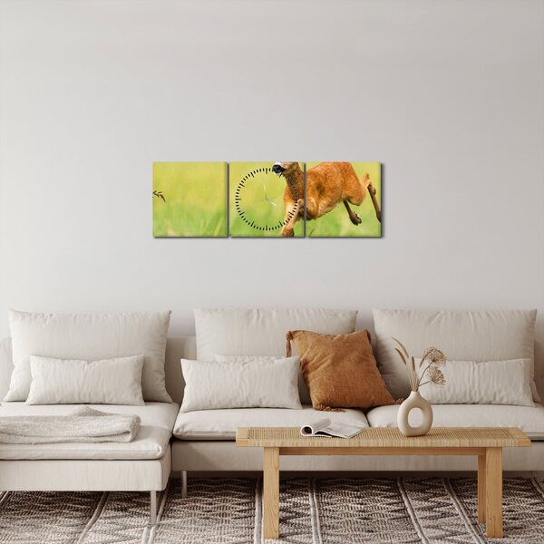 Obraz - Sarna (z zegarem) (90x30 cm)