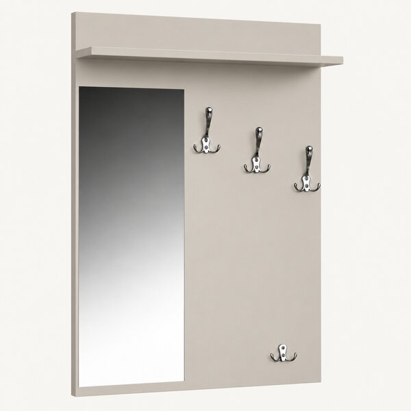 Wieszak z lustrem ścienny 80 cm na ubrania, do przedpokoju | ArtD Home
