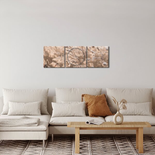Obraz - Łąkowy wianek (z zegarem) (90x30 cm)