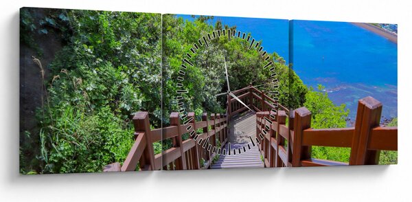 Obraz - Panorama (z zegarem) (90x30 cm)