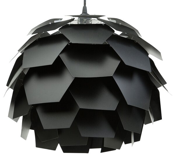 Lampa wisząca okrągła plastikowa geometryczna czarna Segre Beliani