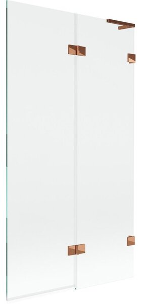 Mexen Lunar L parawan nawannowy 2-skrzydłowy prawy 100 x 150 cm, transparent, różowe złoto - 897L-100-100-60-00-P