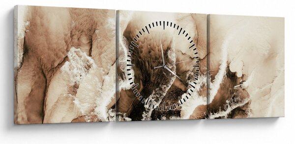 Obraz - Abstrakcja (z zegarem) (90x30 cm)