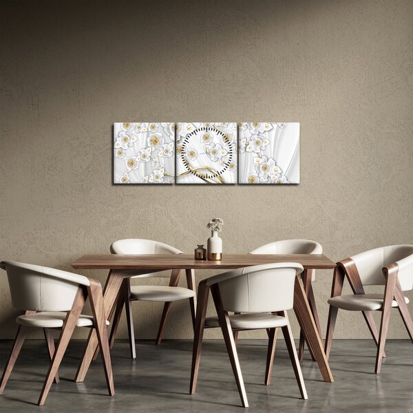 Obraz - Drzewo ze złotą ozdobą (z zegarem) (90x30 cm)
