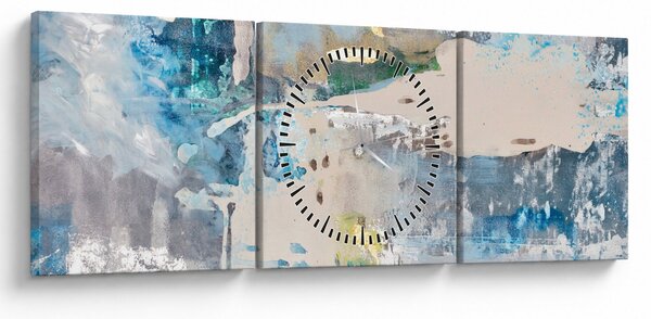 Obraz - Abstrakcja (z zegarem) (90x30 cm)