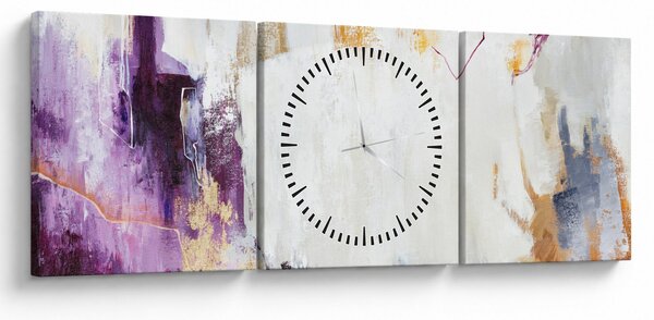 Obraz - Abstrakcja (z zegarem) (90x30 cm)