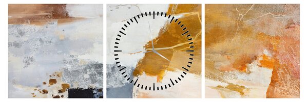 Obraz - Abstrakcja (z zegarem) (90x30 cm)