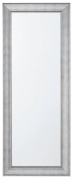 Nowoczesne lustro ścienne srebrna rama prostokątna zdobiona 50 x 130 cm Bubry Beliani