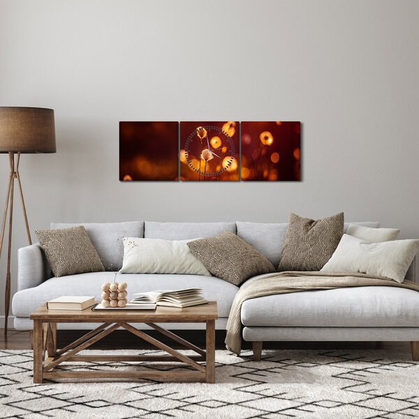 Obraz - Poranek (z zegarem) (90x30 cm)