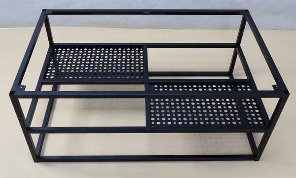 Industrialny stolik kawowy dąb artisan + czarny D9-L06