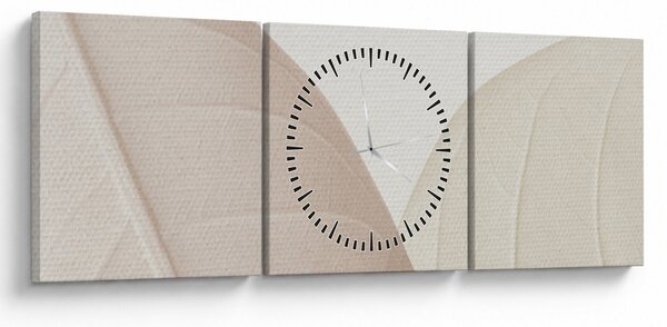 Obraz - Teksturowane liście (z zegarem) (90x30 cm)