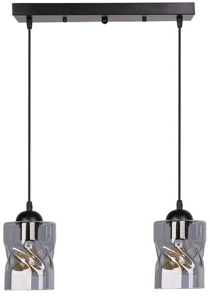 Czarna podwójna lampa szkło dymione - Z24-Jetra