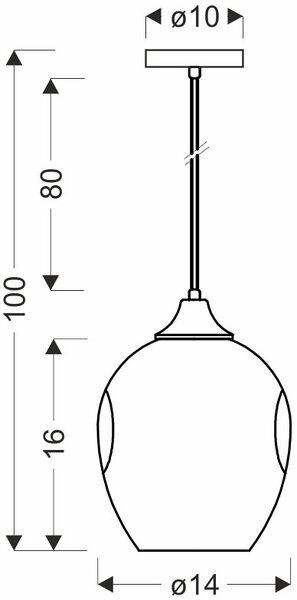 Czarna lampa wisząca ze szklanym brązowym kloszem - Z30 R3-T31