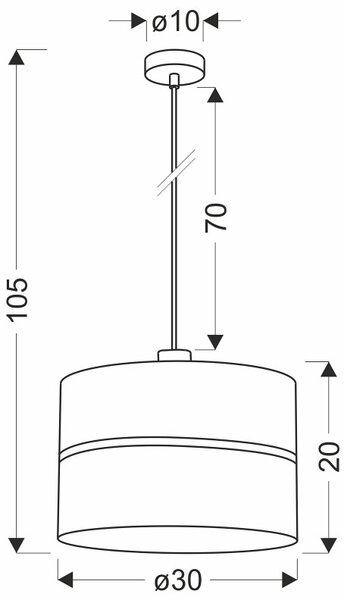 Wisząca lampa abażurowa w stylu czarny glamour + złoto C3-L25