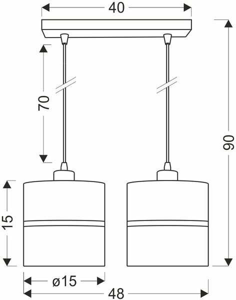 Lampa podwójna wisząca abażurowa czarny do salonu + złoto B8-E06