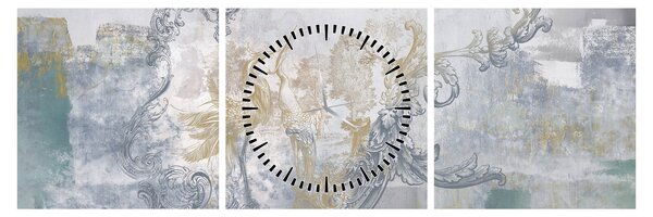 Obraz - Malowidło na ścianie (z zegarem) (90x30 cm)