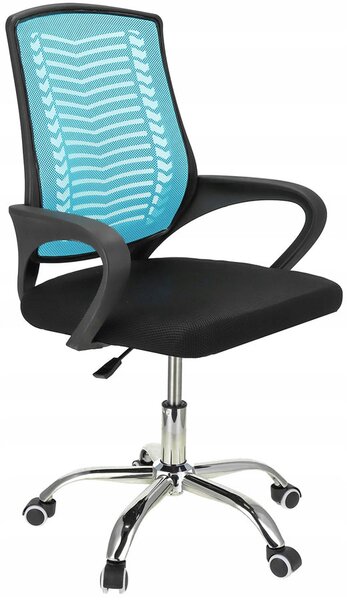 Jasnoniebieski fotel obrotowy komputerowy - Roso