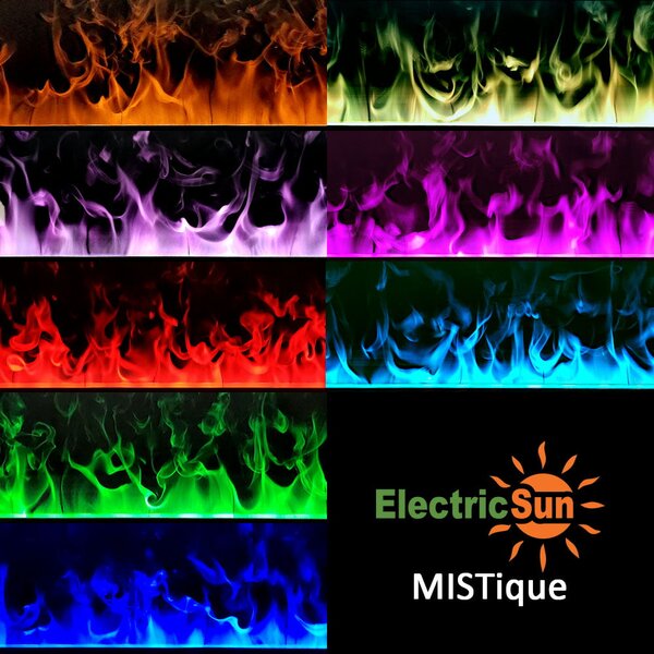 Wkład kominek elektryczny 3D do zabudowy z parą wodną, Led, z aplikacją, ElectricSun MISTique mały 60 cm