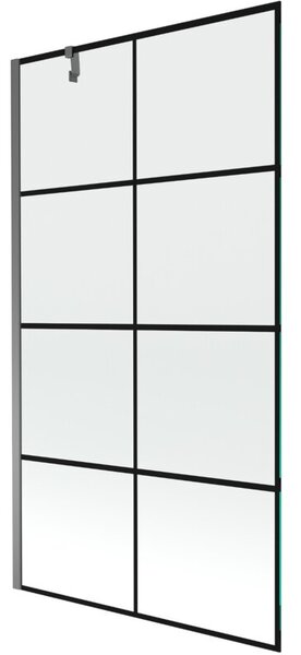 Mexen Next parawan nawannowy 1-skrzydłowy 100 x 150 cm, czarna kratka, gun metal - 895-100-000-00-77-95