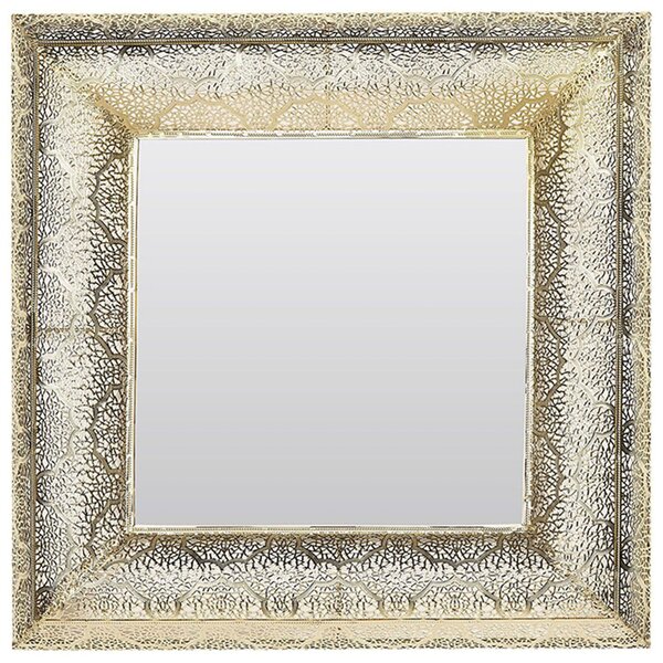 Kwadratowe lustro ścienne retro glam ozdobne złote salon przedpokój Plerin Beliani