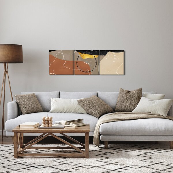 Obraz - Abstrakcja (z zegarem) (90x30 cm)